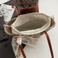 thumbnail image 4 of Bolso Mano Tejido Paja para Mujer Bolsos Playa Verano Viajes Al Aire Libre (cinta) Blanco, 4 of 8