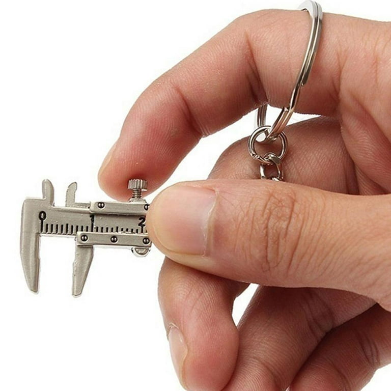 3pcs Mini Key Chain Tool Movable Vernier Caliper Ruler Sliding Key Holder Rings Keychain Tools Cool Keychain Gift Ideas for Men Women