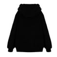 thumbnail image 4 of Fozruso Girls Lightweight Jacket 3-4 Years,Girl's Casual Color Block Sweatshirt Zipper Hoodie Loose Warm Coat Winter Casual Coat Long Sleeve Hooded Sweatshirt Jacket Black, 4 of 5