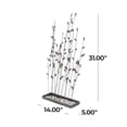 thumbnail image 4 of DecMode Contemporary Black Metal Flowers with Ivory Shaded Rocks Scuplture, 14"W x 31"H, 4 of 14