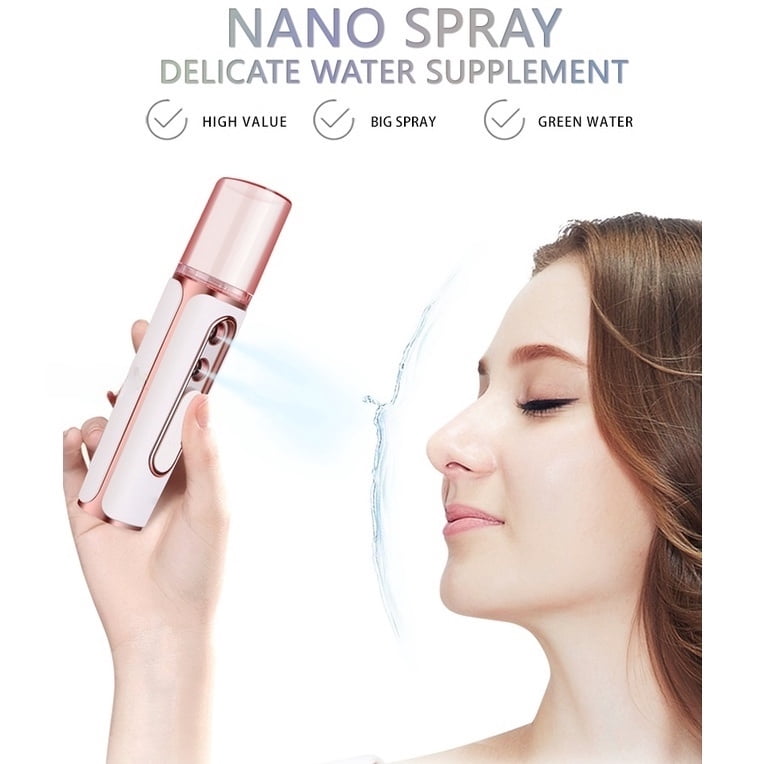 Nano Mist Sprayer 35ml Double hole USB Facial Body Steamer Moisturizing Portable Face Steamer Nano Facial Spray Cool Mist Spray