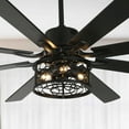 thumbnail image 3 of Bella Depot 72" Ceiling Fan 6-speed Farmhouse Metal Cage 3-Light Chandelier with Remote, 3 of 12