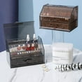 thumbnail image 4 of Expositor de cajas de maquillaje cosmético y almacenamiento de joyas perfecl para tocador color Marrón Transparente, 4 of 6