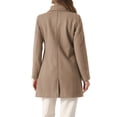 thumbnail image 3 of Abrigo de invierno de longitud media con cuello de solapa y un solo botón para mujer Inspire Chic, color beige oscuro, talla M, 3 of 6