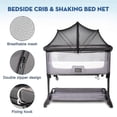 thumbnail image 3 of Bassinet Mosquito Net Cover For Baby Bassinet Cover To Keep Cats Out Mosquito Net For Bassinet/bedside Sleeper/travel Cribs (black) Iuf, 3 of 5