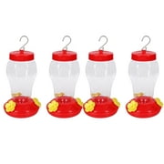 (4) Hummingbird Feeder 16oz Plastic Hummingbird Feeders Leak Proof Easy to Clean and Fill with Built-in Ant Guard 3 Feeding Ports for Outdoor Garden Patio Backyard Summer Decor &CUSTOM Storage Carrier