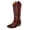 Red, variant on AZAR MAN Women's Western Cowboy Snip Toe Embroidered Leather Knee High Cowgirl Boots Wide Calf (Black, US Footwear Size System, Adult, Women, Numeric, Medium, 8.5)