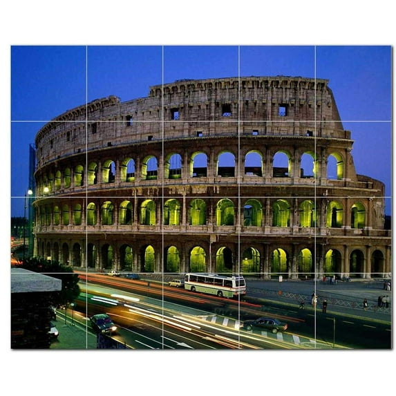 Famous Places Ceramic Tile Mural Kitchen Backsplash Bathroom Shower, 404755-XL54