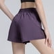 thumbnail image 3 of Pantalones cortos para correr para mujer, cintura elástica, cintura alta, bolsillos, deportivos, para gimnasio, 3 of 6