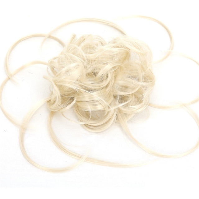 Extensions de Queue de Cheval en Chignon Bouclé avec Bande Élastique Chouchous Longs Synthétiques