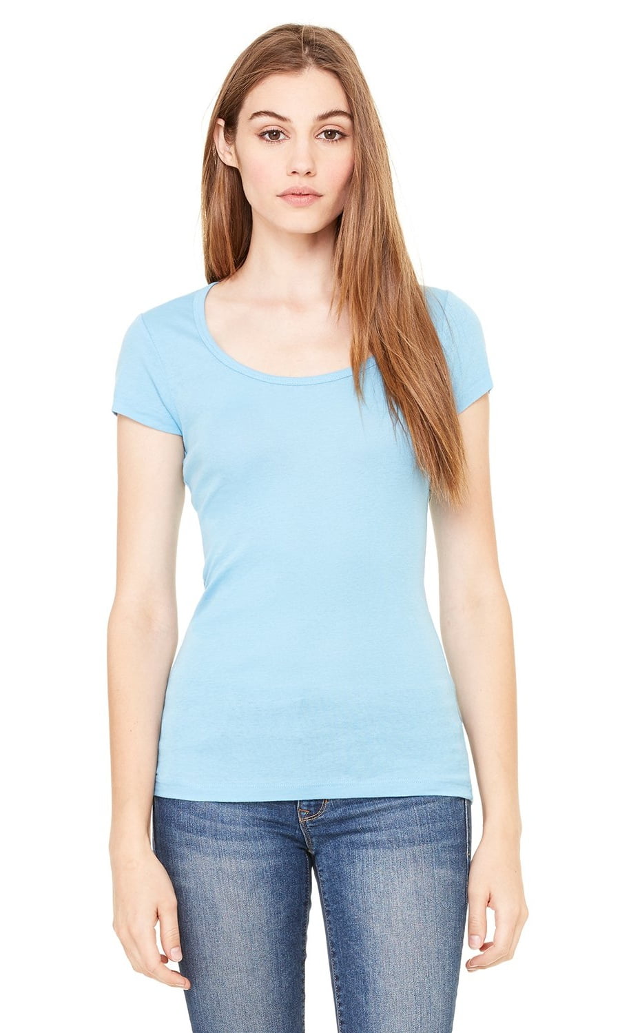 Women's Sheer Mini Rib Short-Sleeve Scoop Neck T-Shirt - Walmart.com