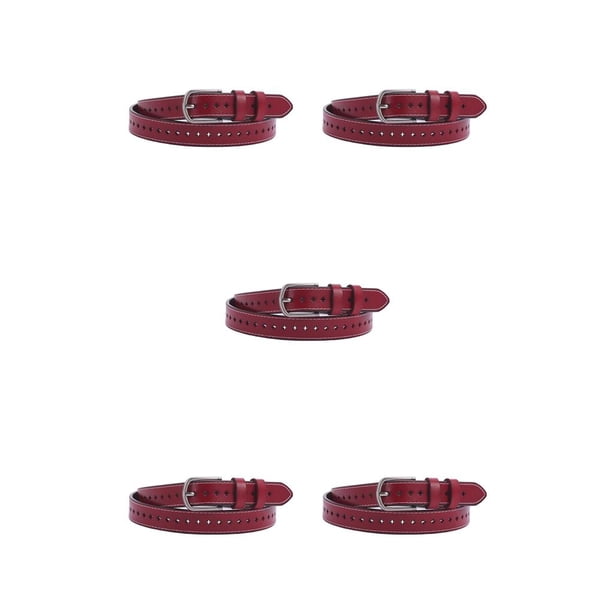 Cinturón Jumpingount de mujer Verano Doble capa color sólido Casual Rojo 5piezas
