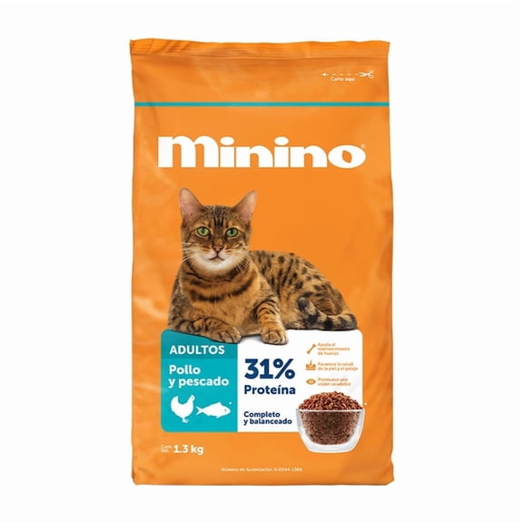 Alimento para Gato Minino Sabor Pollo y Pescado 1.3 kg