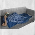 thumbnail image 6 of Astronaut Soft Flannel Fleece Blanket, Astronaut Proudly Walks Moon in Backdrop Walk on the Moon Space Adventure, Cozy Plush for Indoor and Outdoor Use, 70" x 90", Night Blue White, by Ambesonne, 6 of 6