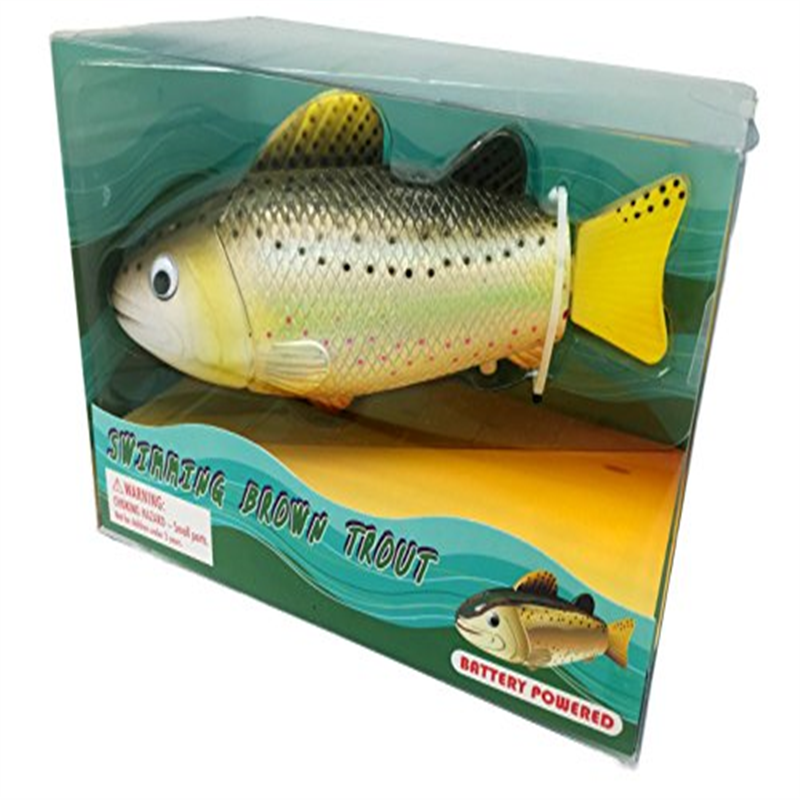 brown trout, realistic swimming fish water pool & bath toy 8" (battery