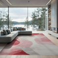 thumbnail image 2 of ODIKA 6'x9' Washable Area Rug Pink Abstract Brushstroke Marbled Watercolor Swirls Splash Swirl for Dining Room, Under Table, Office Décor, Non-Slip Chair-Friendly, 2 of 7