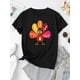 thumbnail image 2 of Camiseta de verano para mujer Suave elegante con Cuello redondoCreative Math Turkey Pattern Printed Women'S Trendy Round Neck Short Sleeve, Simple Casual Sports T-Shirt, Comfortable Summer Top for H, 2 of 6