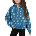 thumbnail image 2 of MKOSPLRT Fall Sweatshirts for Girl 5-14Y Long Sleeve Zip Up Casual Pullover Tops Casual Striped Raglan Shirts Loose Fit Crop Tops with Thumb Holes, 2 of 5