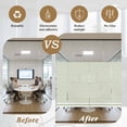 thumbnail image 5 of Farmhouse Sage Green White Striped Window Privacy Film, Modern Stripes Static Cling UV Sun Blocking Heat Control Window Tint Day and Night, Non-Adhesive One Way Windows Privacy Cover 17.7''x78.7'', 5 of 7