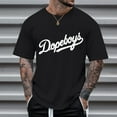 thumbnail image 2 of T-shirt à Manches Courtes pour Homme, Coupe Ample, Col Rond, Imprimé de Lettres, Décontracté et Populaire, 2 of 4