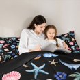 thumbnail image 4 of Manfei Pretty Floral Twin Comforter Sets,Cute Marine Life Bedding Set,Black,Black Reversible,2-Piece,1 Comforter and 1 Pillowcase, 4 of 8