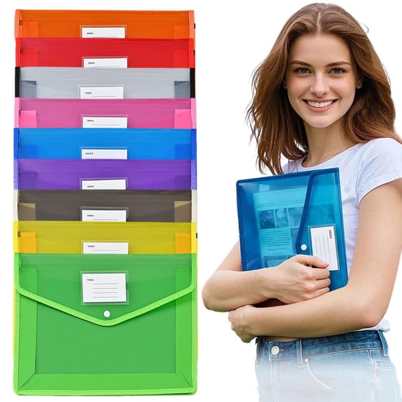 Vivcore Plastic Expanding File Folder, Transparent Document Organizer with Snap Closure, High Capacity Portable Paper Holder for Office and Home, 1 Pack, A4 Letter