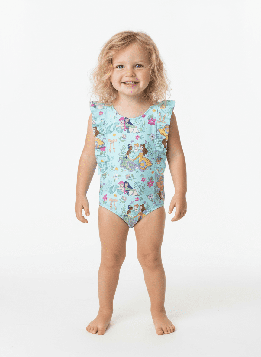 Character Toddler Girl One- Piece Swimsuit with Ruffles, Sizes 12M-5T