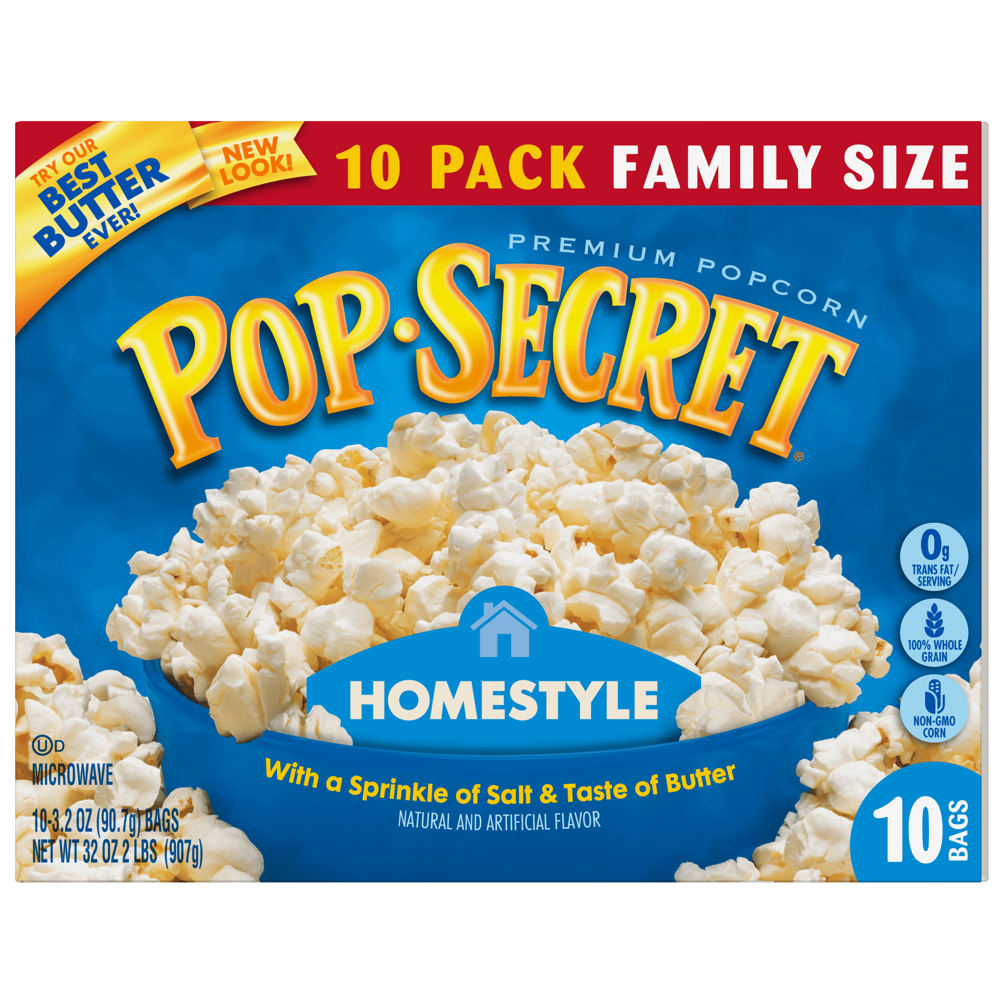 Pop Secret Homestyle Microwave Popcorn 3.2 Oz, 10 Ct