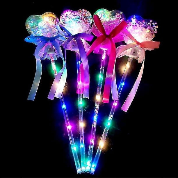 paquetes de varitas mágicas LED con iluminación, ideal para fiestas y cumpleaños, ropa de princesa.