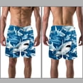 thumbnail image 3 of luoweisi Men's Beach Shorts Quick Dry Swim Trunks with Mesh Lining Shark L, 3 of 5