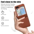 thumbnail image 2 of ELEHOLD Case for Samsung Galaxy Z Flip 6, Shockproof Faux Leather Wallet Phone Case with Shoulder Strap,Brown, 2 of 8