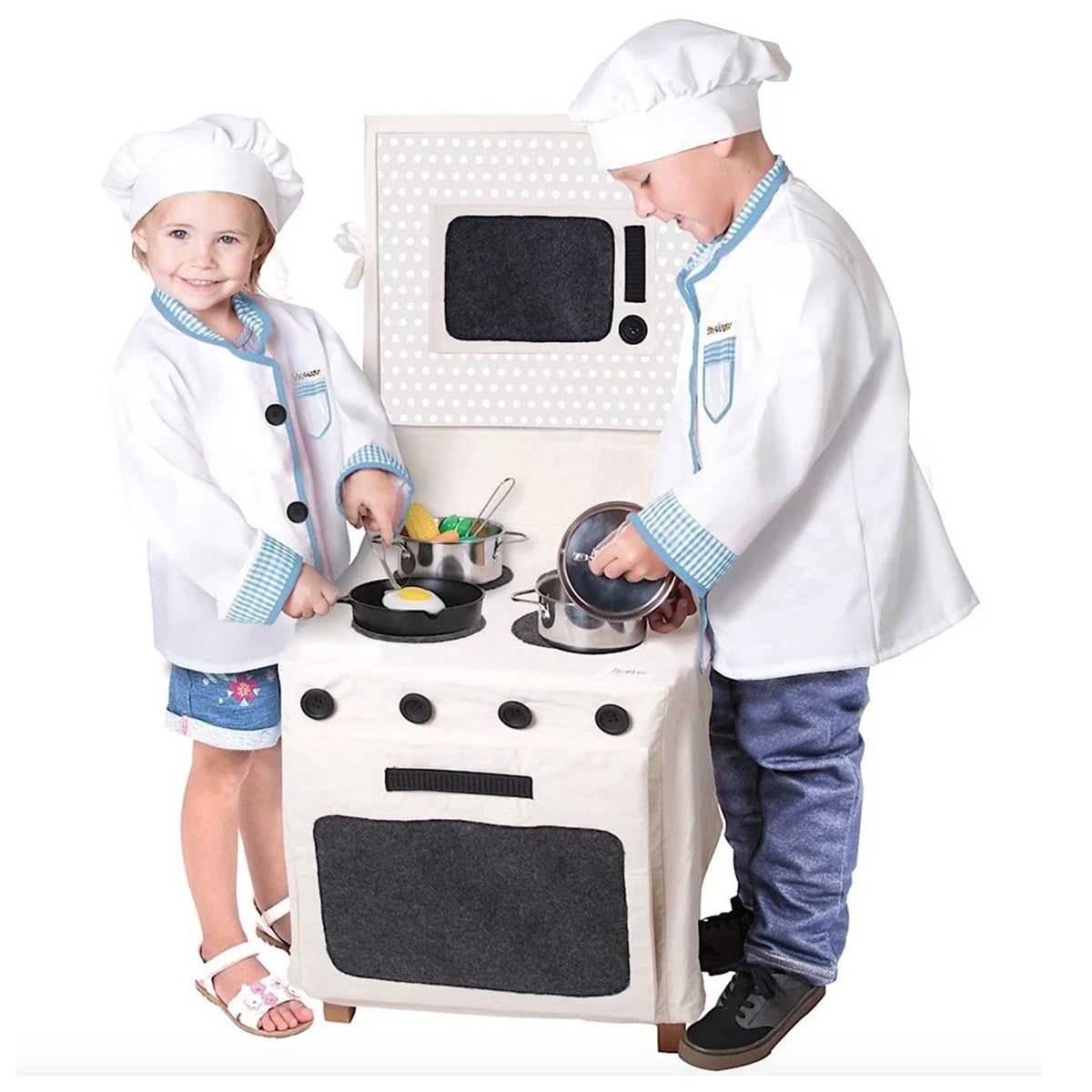 PopOhVer Deluxe Pots & Pans Set 12 Piece Playset - Stainless Steel