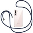 thumbnail image 3 of Clear Case for Samsung Galaxy S22 5G with Adjustable Neck Lanyard Strap,Soft Slim TPU Shockproof Protective Cover for Samsung Galaxy S22 5G-Navy Blue, 3 of 12