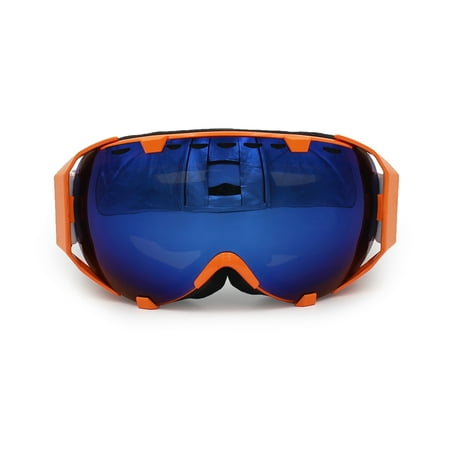 Ediors Windproof Snowmobile Ski Snow Goggles Eyewear  - Anti Fog Double Lens All Mountain / UV Protection (105-5, Revo