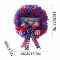 thumbnail image 3 of 4Th of July Mesh Wreath, for Front Door, Memorial Day Red, White and Blue Ribbon Wreath for Indoor and Outdoor, Holiday Decor Summer Party Decor B, 3 of 3