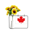 thumbnail image 1 of La hoja de arce rojo Canadá país cultura símbolo Tarjeta de bendición de jarrón de girasol artificial, 1 of 3