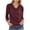 Wine, variant on Sweatshirts for Women Pleated Collar V-Neck Solid Color Casual Loose Long-sleeved Top,Tops for Women Brown