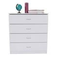 thumbnail image 7 of MDF Wood White Simple 4-Drawer Dresser Bedside Table Bedroom Storage Cabinet Wooden Nightstand, 7 of 7