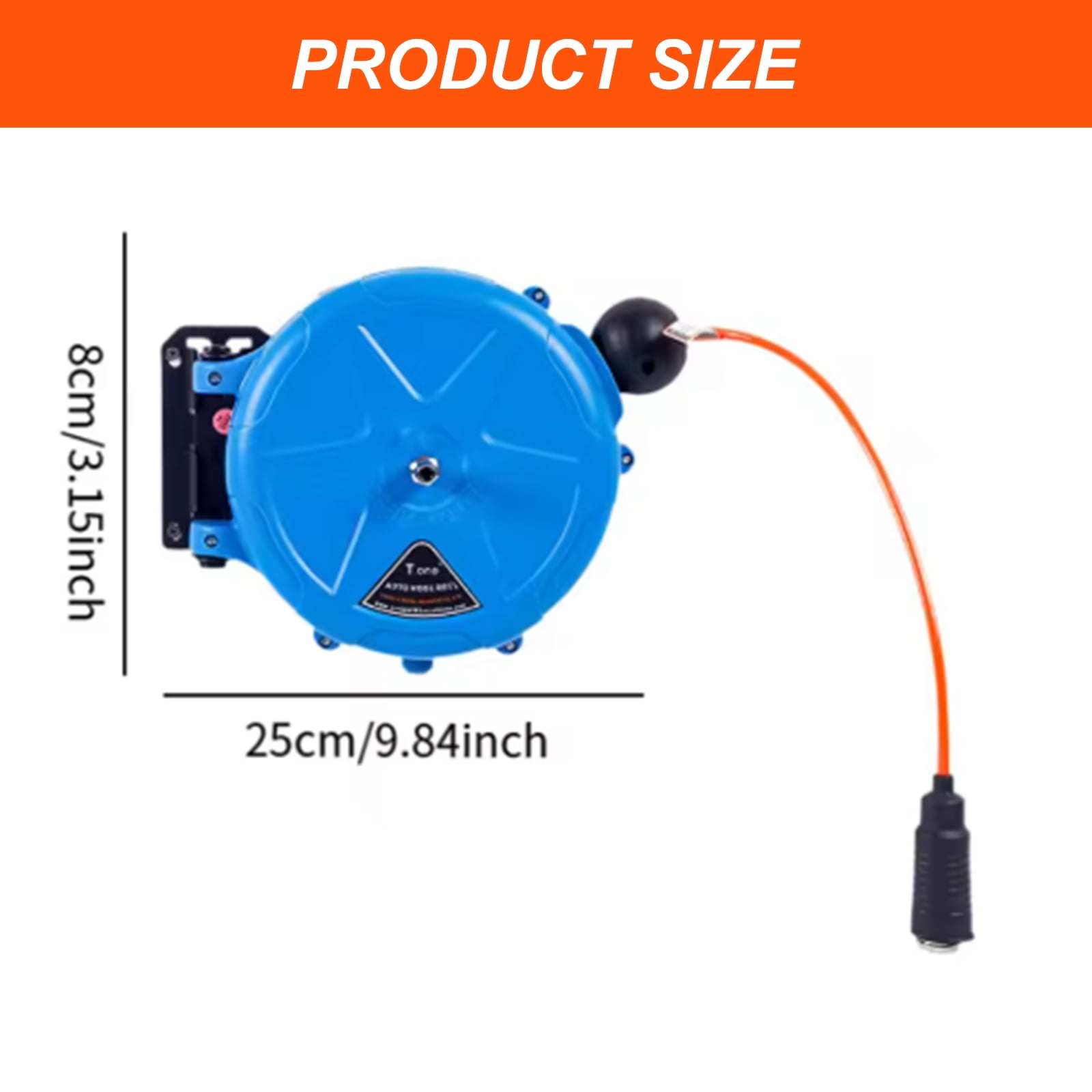 Space Saving Automatic Hoses Reel with Smooth Air Flows 180° Swivels Hoses Reel for Household and Professional Use