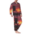 thumbnail image 2 of Daiia Sunset Western Desert Cowboy for Men's Long-Sleeved Pajama Set – Soft & Comfortable Sleepwear Button-Up Pajamas Cozy Lounge Wear-Small, 2 of 7