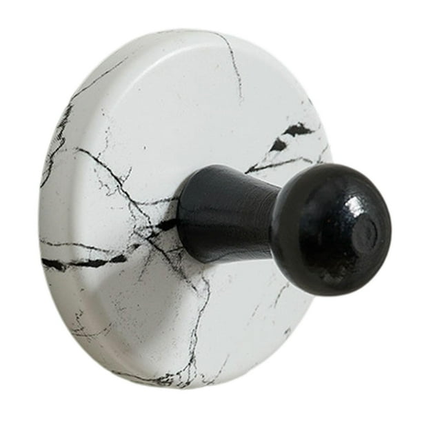 Gancho con ventosa para colgar en la pared del baño, fácil de instalar, reutilizable, compacto y utilitario. Mármol blanco