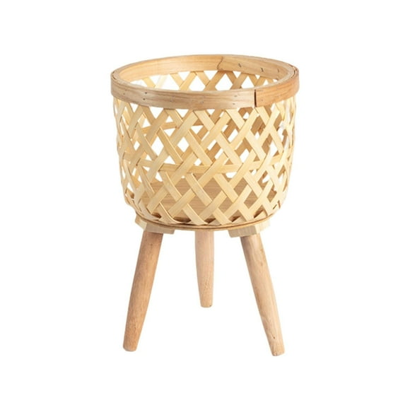 Jierger Indoor/Outdoor Wicker Basket with Removable Legs Woven Planter Cover for All Weather Planter Container Plant Stand