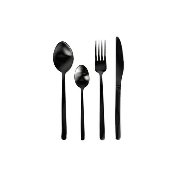 Set Juego De Cubiertos Chefmaker Acero Inoxidable Negro 16 Piezas Premium Moderno minimalista