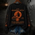 thumbnail image 2 of Women's Oversized Crew Neck Pullover Vintage Salem Witch Graphic Sweatshirt Casual Fall Tops Black L, 2 of 4