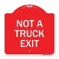 thumbnail image 1 of SignMission A-DES-RW-1818-23548 18 x 18 Po. Panneau de la Série Designer - Pas de Sortie de Camion, Rouge et Blanc, 1 of 1