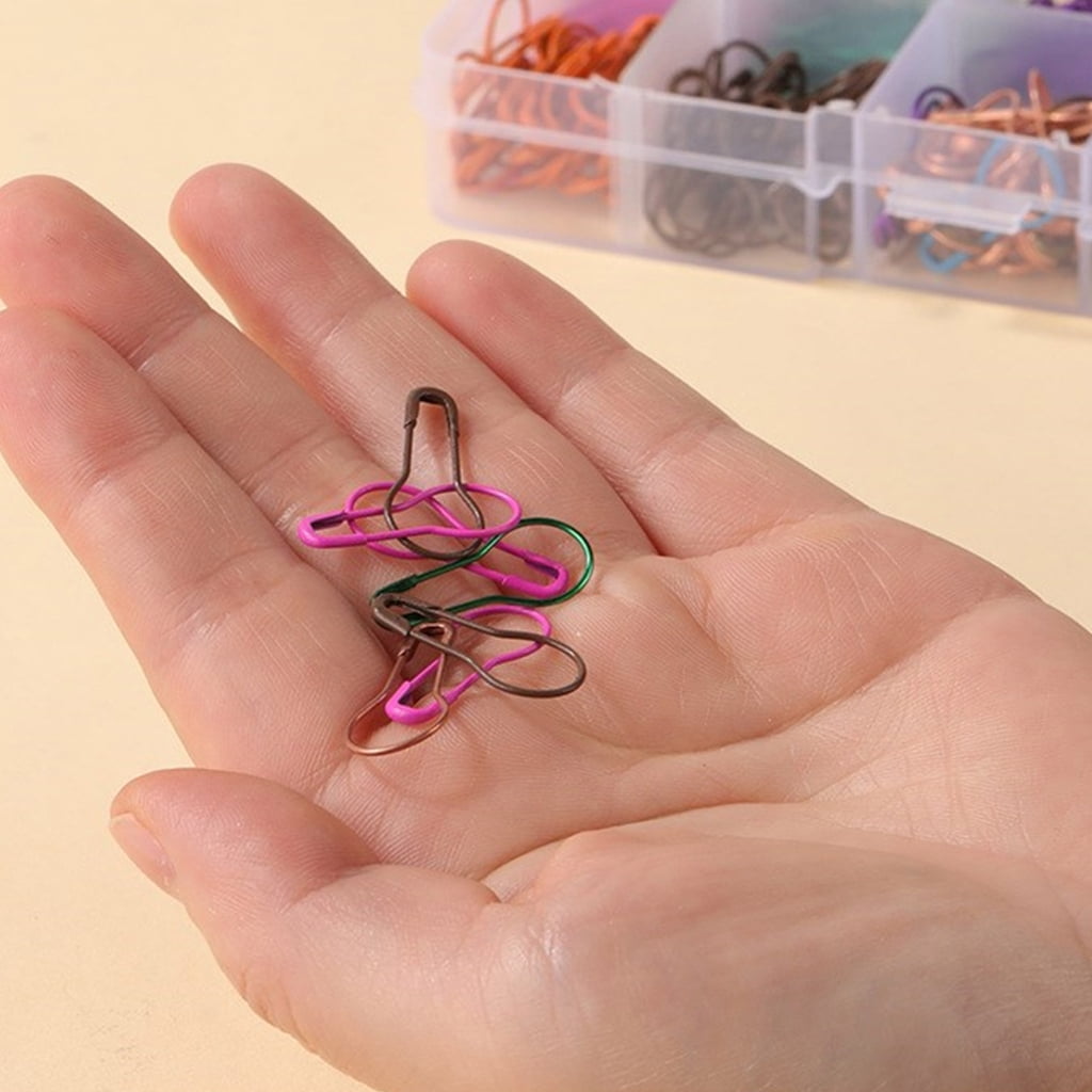 Geemin 1200Pcs Colorful Stiching Marker Metal Safe Pin and 18 Large Eye Sewinh Needle
