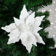 thumbnail image 2 of Northlight 22" Pearl White Glittered Poinsettia Christmas Stem Spray, 2 of 5