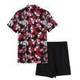thumbnail image 3 of Vedolay Mens Shorts Tracksuit Men's Short Outfits 2 Piece Summer Tracksuit Shirt and Shorts Set,Black L, 3 of 4