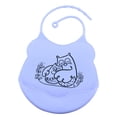 thumbnail image 4 of Los Baberos Impermeables Ajustables Del Bebé Niños Del Silicón con Enrollan para Arriba Limpian Fácil Búho_Púrpura, 4 of 7