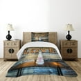 thumbnail image 4 of Ambesonne Brown Quilted Bedspread Set 2 Pcs, Wedding Cake Love Wood, Twin Size, Multicolor, 4 of 5